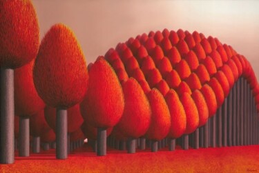 Painting titled "Populus flucta" by Patricia Van Lubeck, Original Artwork, Oil