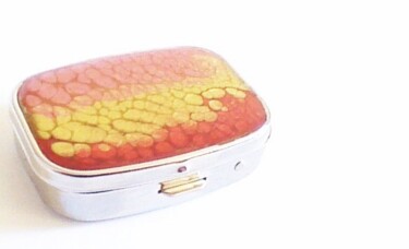 Design intitulée "Boîte à pilules, ro…" par Patricia Vigeoz, Œuvre d'art originale, Stockage et organisation