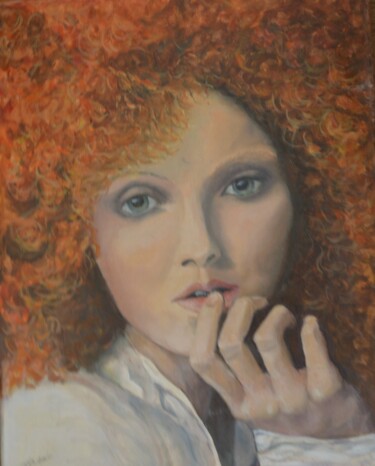 Painting titled "La Rousse" by Patricia Viglieri, Original Artwork, Oil
