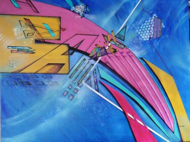Картина под названием "SURF" - Patricia Vivier-Robert, Подлинное произведение искусства, Акрил Установлен на Деревянная рама…