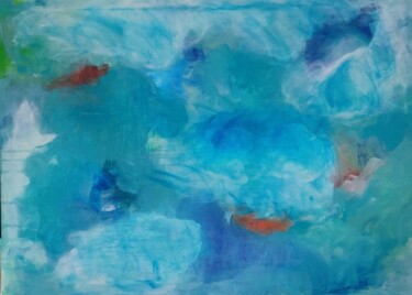 Peinture intitulée ""Blue Lagoon"" par Patricia Von Andersen, Œuvre d'art originale, Acrylique