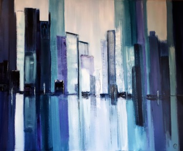 Painting titled "New York" by Patricia Concordet (Patriciachevalblanc), Original Artwork, Acrylic