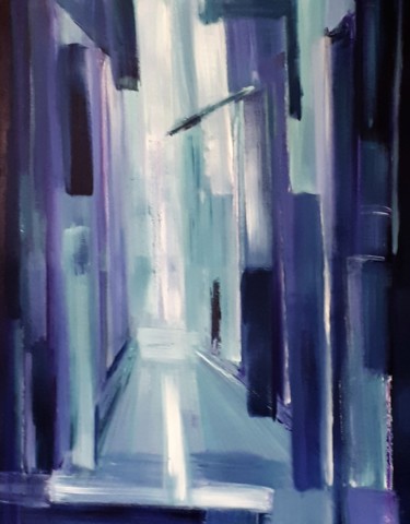 Painting titled "Ruelle" by Patricia Concordet (Patriciachevalblanc), Original Artwork, Acrylic