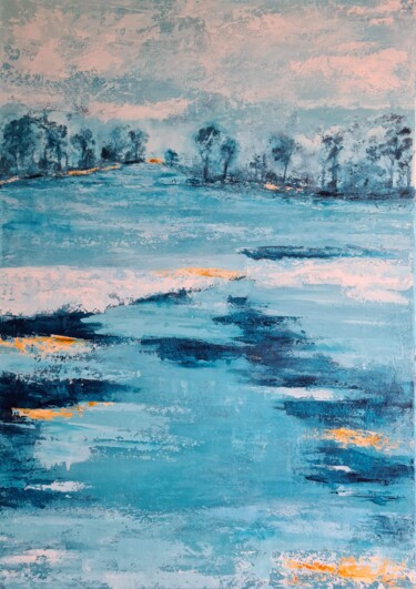 Картина под названием "Garonne" - Patricia Concordet (Patriciachevalblanc), Подлинное произведение искусства, Акрил Установл…