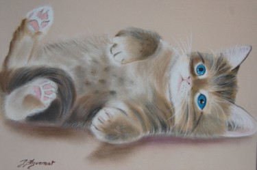 Dessin intitulée "Tweety  chaton   -…" par Patricia Hyvernat, Œuvre d'art originale, Pastel