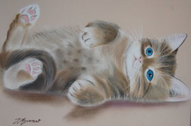 Desenho intitulada "Tweety  chaton   -…" por Patricia Hyvernat, Obras de arte originais, Pastel