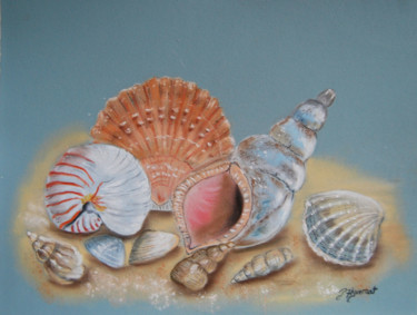 Drawing titled "coquillages  - past…" by Patricia Hyvernat, Original Artwork, Pastel