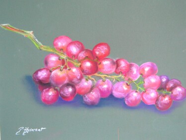 Dessin intitulée "raisin rose -pastel…" par Patricia Hyvernat, Œuvre d'art originale, Pastel
