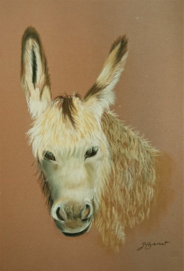 Disegno intitolato "l'âne   -  pastel o…" da Patricia Hyvernat, Opera d'arte originale, Pastello