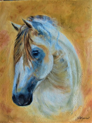 绘画 标题为“"SYRACUSE" cheval i…” 由Patricia Hyvernat, 原创艺术品, 油