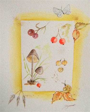 Painting titled "petite aquarelle au…" by Patricia Hyvernat, Original Artwork, Watercolor