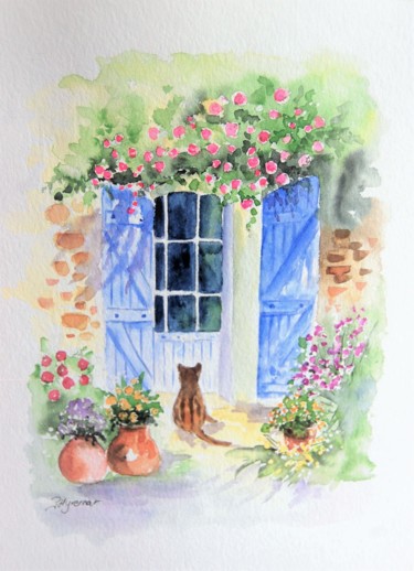 Painting titled ""attends je vais t'…" by Patricia Hyvernat, Original Artwork, Watercolor