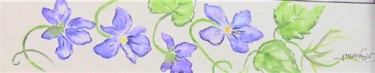 Peinture intitulée "violettes - marque…" par Patricia Hyvernat, Œuvre d'art originale, Aquarelle