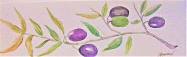 Peinture intitulée "olivier - marque pa…" par Patricia Hyvernat, Œuvre d'art originale, Aquarelle