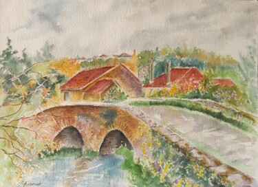 绘画 标题为“le vieux pont à Sai…” 由Patricia Hyvernat, 原创艺术品, 水彩