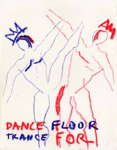 Σχέδιο με τίτλο "Danseur Dance floor" από Patricia Lardé, Αυθεντικά έργα τέχνης, Παστέλ