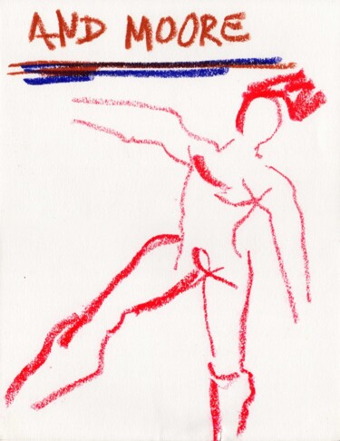 Zeichnungen mit dem Titel "Danseur moore" von Patricia Lardé, Original-Kunstwerk, Pastell