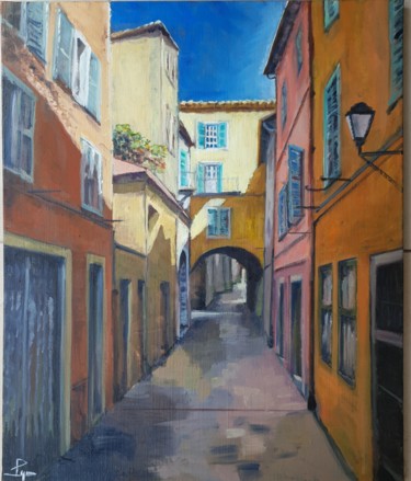 Painting titled "Rue du poilu" by Patricia Lejeune, Original Artwork, Oil