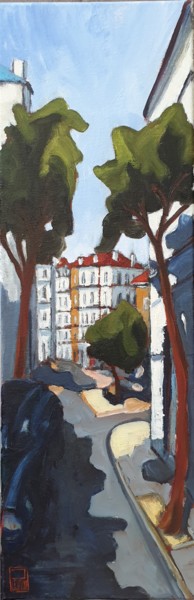 Peinture intitulée "Rue de la Station" par Patricia Lejeune, Œuvre d'art originale, Huile