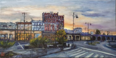 Painting titled "Gare de Nogent le P…" by Patricia Lejeune, Original Artwork, Oil