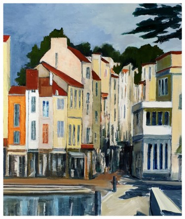 Painting titled "Cassis" by Patricia Lejeune, Original Artwork, Oil