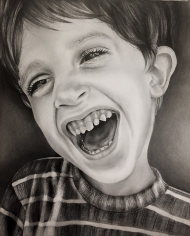 Drawing titled "Smiling this way" by Pat Couret, Original Artwork, Graphite