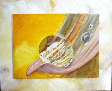 Peinture intitulée "goutte eau" par Patricia Saulais, Œuvre d'art originale, Huile