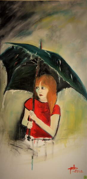 Malerei mit dem Titel "Le parapluie cassé" von Patricia Segond, Original-Kunstwerk, Acryl Auf Keilrahmen aus Holz montiert