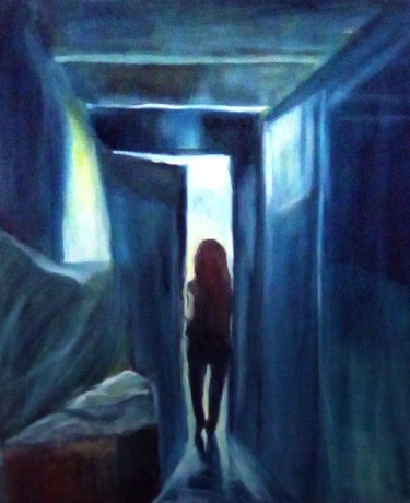 Pintura titulada "Vers la lumière, pa…" por Patricia Segond, Obra de arte original, Oleo Montado en Bastidor de camilla de m…