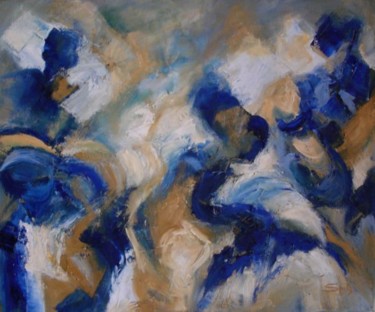 Painting titled "Lavandières" by Patricia Spitz, Original Artwork