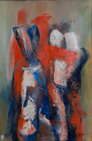 Painting titled "Tête bêche" by Patricia Spitz, Original Artwork, Oil
