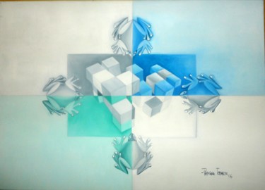 Pintura titulada "CONSTRUCCIÓN" por Patricia Tobaldo, Obra de arte original, Oleo
