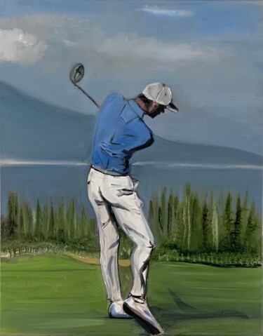 Malarstwo zatytułowany „Golfer” autorstwa Patricio Zazzini, Oryginalna praca, Olej