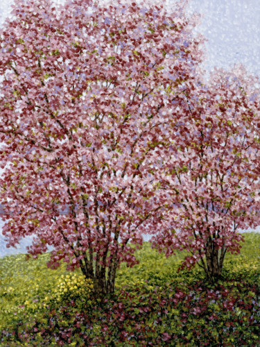 Painting titled "Magnolias" by Patrick Antonelle, Original Artwork, Oil