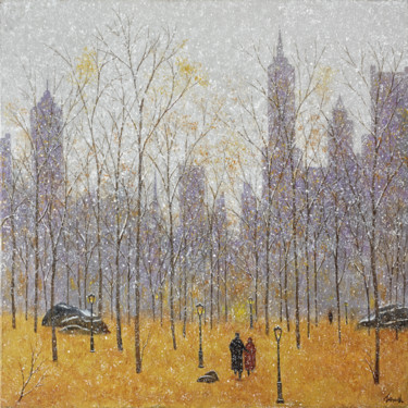 Painting titled "October Snow II, Ce…" by Patrick Antonelle, Original Artwork, Oil