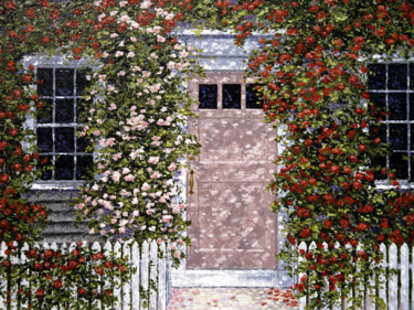 Painting titled "Summer Roses" by Patrick Antonelle, Original Artwork, Digital Print