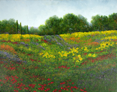 Painting titled "Under The Tuscan Su…" by Patrick Antonelle, Original Artwork, Oil