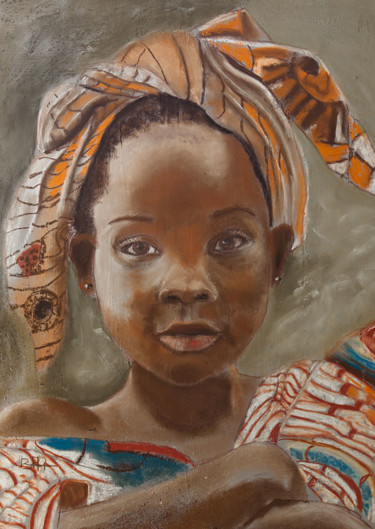 Peinture intitulée "Portrait d'enfant" par Patrick Bauquel, Œuvre d'art originale, Pastel