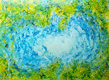 Картина под названием "Big pond" - Patrick Bel, Подлинное произведение искусства, Акрил Установлен на Деревянная рама для но…