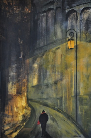 Painting titled "Solitude." by Bernon, Original Artwork, Acrylic