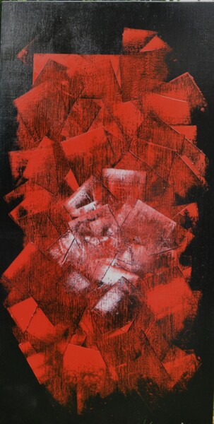 Painting titled "roses rouges" by Bernon, Original Artwork, Acrylic
