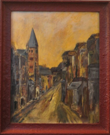 Painting titled "Monfort l'Amaury" by Bernon, Original Artwork, Acrylic