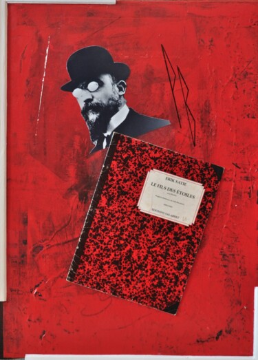 Коллажи под названием "Erik Satie. Le fils…" - Bernon, Подлинное произведение искусства, Акрил Установлен на Деревянная рама…