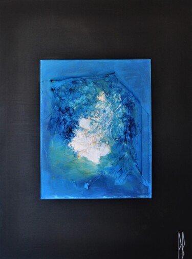 Peinture intitulée "Noir et bleu." par Bernon, Œuvre d'art originale, Acrylique