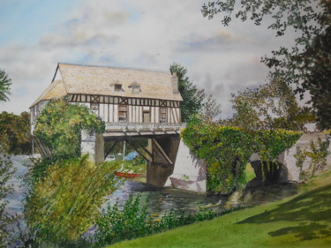 Peinture intitulée "Maison sur la Seine…" par Patrick Bigeon, Œuvre d'art originale, Aquarelle