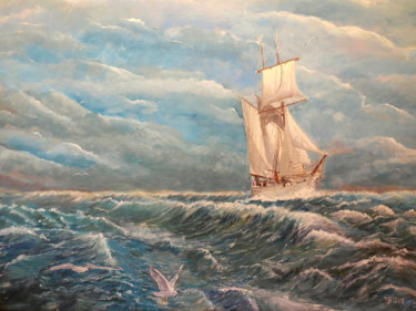 Painting titled "Avant la tempête" by Patrick Bigeon, Original Artwork, Acrylic Mounted on Wood Stretcher frame
