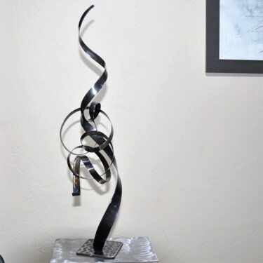 Sculpture titled "Entremêlé d'acier" by Patrick Blandin, Original Artwork, Metals