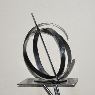 Sculpture intitulée "Globe planétaire" par Patrick Blandin, Œuvre d'art originale, Acier inoxydable