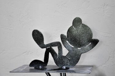 Γλυπτική με τίτλο "Personnage en métal" από Patrick Blandin, Αυθεντικά έργα τέχνης, Από ανοξείδωτο χάλυβα