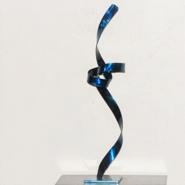 Скульптура под названием "Nœud Blue" - Patrick Blandin, Подлинное произведение искусства, Чернила